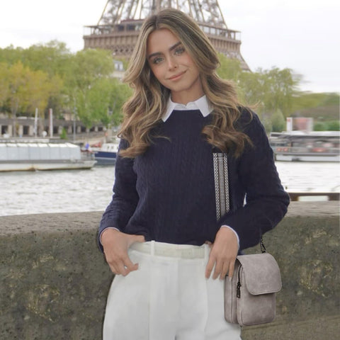 POIUGOYA Small Crossbody Bags for Women Trendy,Leather Triple Compartment Cell Phone Crossbody Wallet Purses with Card Slots