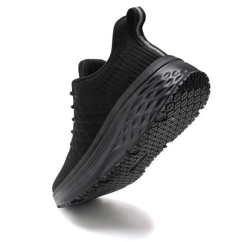 AVW Womens Non Slip Work Shoes Water Resistant Walking Sneakers Food Service Chef Kitchen Shoes Black