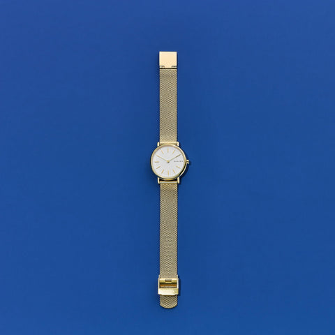 Skagen Women's Signatur Lille Two-Hand Gold Stainless Steel Mesh Band Watch (Model: SKW2693) Skagen