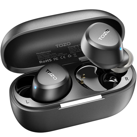 TOZO A1 Wireless Earbuds Bluetooth 5.3 Light Weight in Ear IPX5 Waterproof Headphones 2 Mic for AI Calls, Immersive Premium Sound Bass Headset with Charging Case, 32 Presets EQ Customization via App TOZO