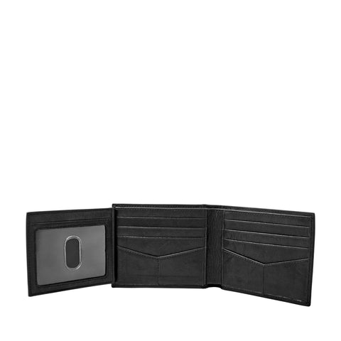 Fossil Men's Ingram Leather RFID-Blocking Bifold with Flip ID Wallet, Black, (Model: ML3784001) Fossil