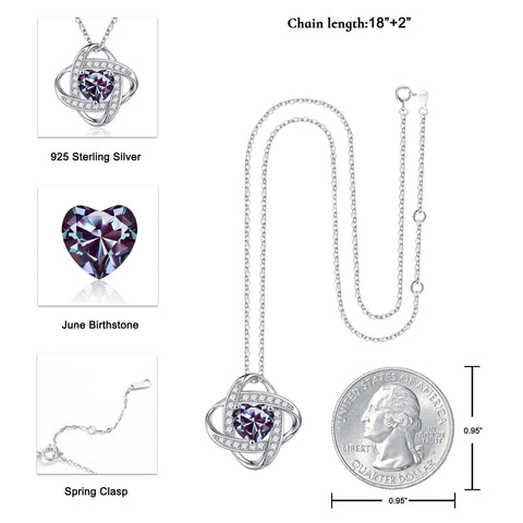 Iefil Birthday Gifts for Women - Birthstone Necklace for Women, Anniversary Women Necklace, Alexandrite Necklace, June Birthstone, Jewelry Gifts for Wife Girlfriend
