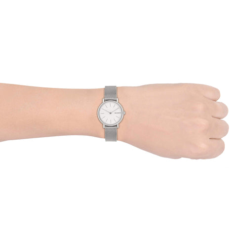 Skagen Women's Signatur Quartz Analog Stainless Steel and Stainless Steel Mesh Watch, Color: Silver / Silver (Model: SKW2692) Skagen
