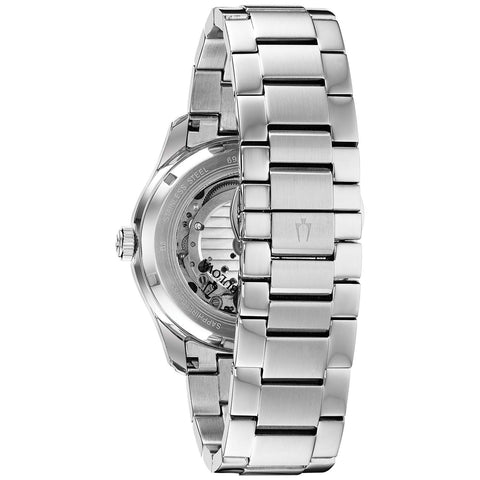 Bulova Men's Classic Wilton 3-Hand 21-Jewel Automatic Watch, 60 Hour Power Reserve, Luminous Hands, Open Aperture, Roman Numeral Markers Domed Sapphire Crystal, 43mm Bulova