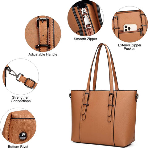 DMICXEL Women Purses and Handbags Tote Shoulder Bag Top Handle Satchel Bags for Ladies, Brown, One Size DMICXEL