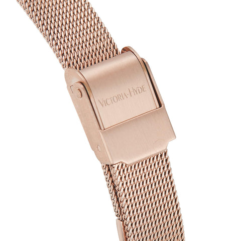 VICTORIA HYDE Dainty Women's Watch, Rectangle Watches for Women, Elegant Women's Wrist Watch, Ladies Watch with Stainless Steel Bracelet or Leather Band-Gold VICTORIA HYDE