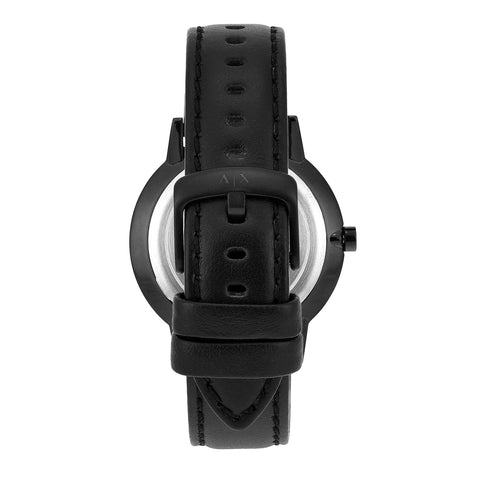 A｜X ARMANI EXCHANGE Men's Leather Watch, Color: Black/Black (Model: AX2719) A｜X ARMANI EXCHANGE