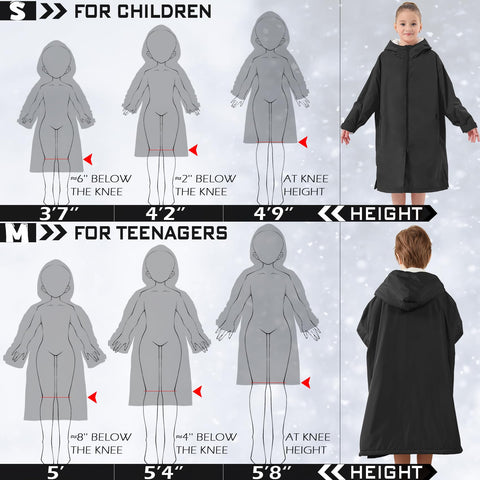 Swim Parka Kids Windproof Sherpa-Lined Unisex Parka Quick-dry Robe Coat for Kids Youth,Oversize Swimming Warm Jacket