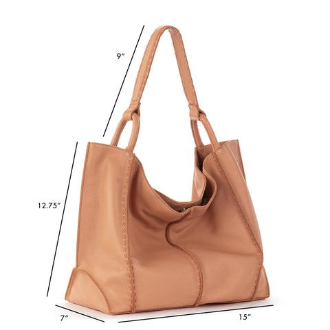 The Sak Los Feliz Larg Tote Bag - Premium Leather Women's Handbag for Everyday And Travel, Durable, Large Purse With Shoulder Bag Strap And Zipper Pocket, Nectar The Sak
