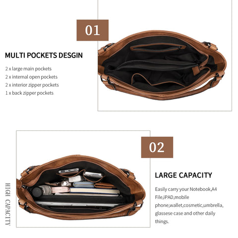 Large Purses for Women Shoulder Handbags Hobo Bags for Women (Brown) KL928