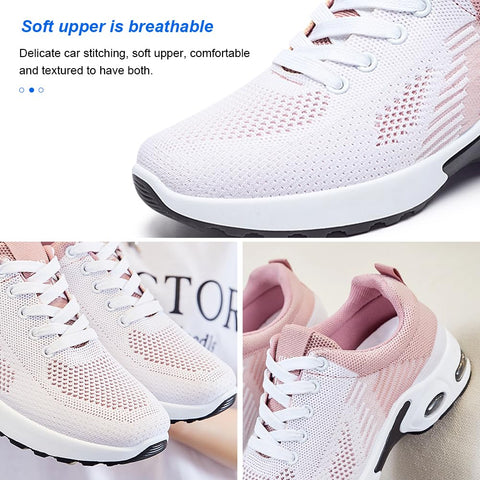 Padgene Womens Sneakers Air Cushion Running Shoes Lightweight Tennis Walking Shoes Mesh Breathable Gym Work Fashion Sneakers Athletic Comfortable Casual