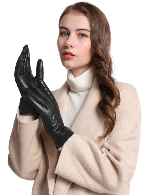 Vislivin Womens Leather Gloves Touch Screen Winter Glove Warm Driving Gloves Black M Vislivin