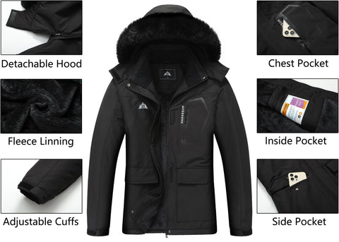 MOERDENG Women's Ski Jacket Waterproof Warm Winter Coat Hooded Snowboarding Jacket Versatile for Hiking & Winter Activities MOERDENG