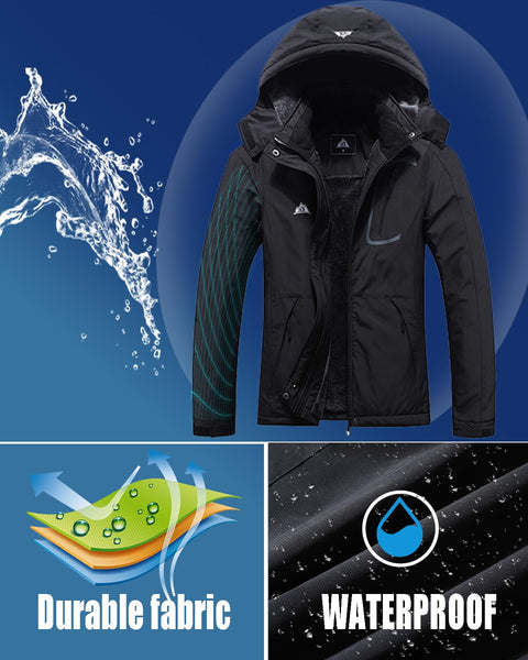 MOERDENG Women's Waterproof Ski Jacket Warm Winter Coat Outdoor Windbreaker Hiking Snowboarding Jacket MOERDENG