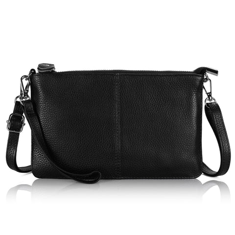 befen Black Women's Genuine Leather Wristlet Clutch Crossbody Phone Bags Wallet Purses and Handbags for Women, Fit Phone 14 Pro Max befen