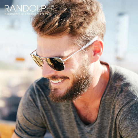 Randolph Eyewear Aviator Sunglasses for Men and Women – Classic Aviator Glasses with Polarized Lenses and Matte Chrome Frame, UV Protection Sunglasses Made to Last a Lifetime (Agx Green)