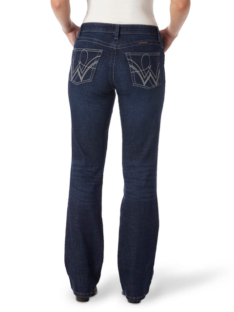 Wrangler Women's Q-Baby Mid Rise Boot Cut Ultimate Riding Jean, Boot Scootin, 3-34