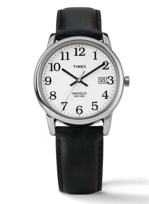 Timex T2H281 Easy Reader 35mm Black Leather Strap Watch