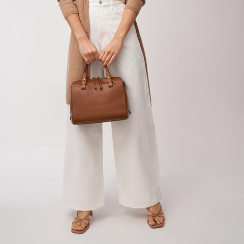 Fossil Women's Rachel Leather Satchel Purse Handbag, Brown (Model: ZB7256200) Fossil