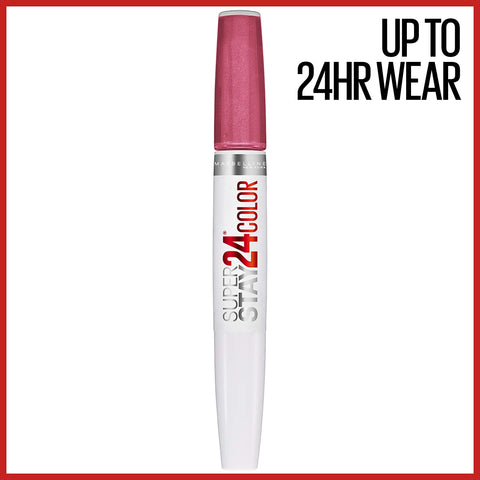 Maybelline Super Stay 24, 2-Step Liquid Lipstick Makeup, Long Lasting Highly Pigmented Color with Moisturizing Balm, Blush On, Pink, 1 Count MAYBELLINE