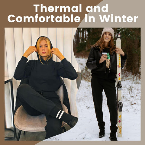 CAMPSNAIL Fleece Lined Sweatpants Women - Joggers for Women with Pockets High Waisted Thermal Winter Warm Pants for Snow CAMPSNAIL