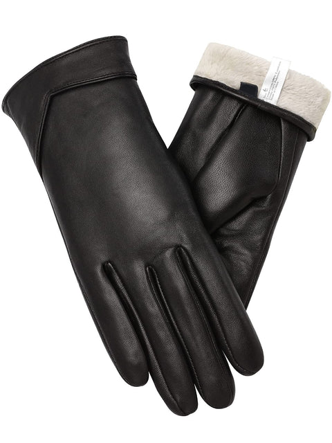Vislivin Womens Leather Gloves Touch Screen Winter Glove Warm Driving Gloves Black M Vislivin