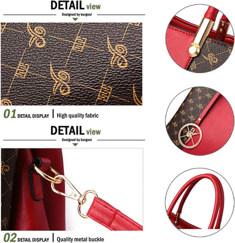 KURGOOL Women Purses and Handbags Top Handle Satchel Shoulder Bags Messenger Tote Bag for Ladie KURGOOL