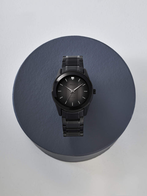 Relic by Fossil Men's Rylan Three-Hand Black Stainless Steel Bracelet Watch (Model: ZR77271) Relic by Fossil