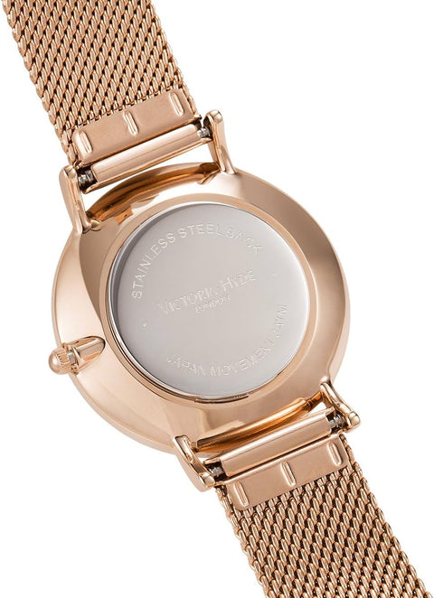 VICTORIA HYDE Fashion Rose Gold Watches for Women Easy Read Mother of Pearl Dial Analog Quartz Stainless Steel Mesh Band Ladies Wristwatch VICTORIA HYDE