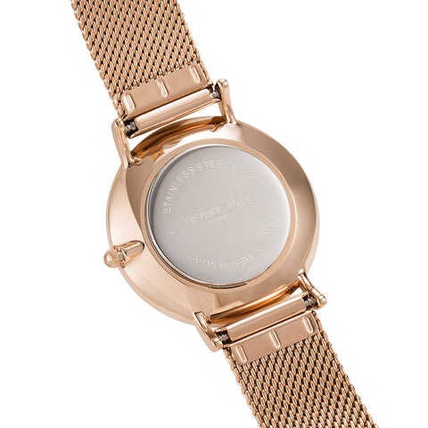 VICTORIA HYDE Fashion Rose Gold Watches for Women Easy Read Mother of Pearl Dial Analog Quartz Stainless Steel Mesh Band Ladies Wristwatch VICTORIA HYDE