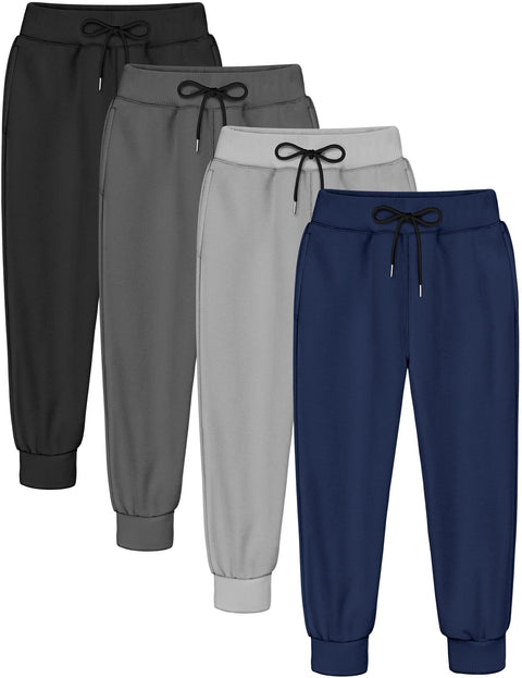 Guicizi Boys Joggers Sweatpants Black Grey Athletic Track Running Sports Pants with Pockets Drawstring 4T 5T Boys Clothes Kids Activewear