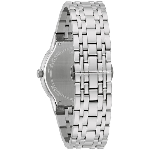 Bulova Men's Modern Stainless Steel Multi-Function Quartz Watch, Blue Dial with Diamonds Style: 96D144 Bulova