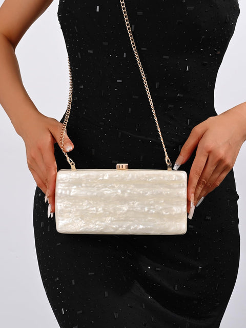 Ryxuzer Designer Handbags Clutch Purse, Mini Acrylic Shoulder Clubbing Outfits For Women Evening Clutch Pearl Phone Bag Ryxuzer
