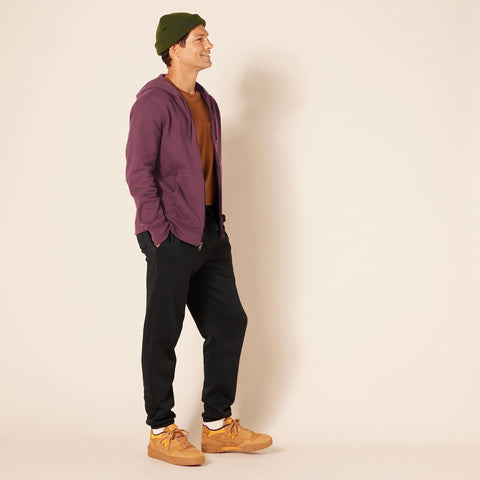 Amazon Essentials Men's Full-Zip Fleece Hoodie (Available in Big & Tall), Burgundy, Large