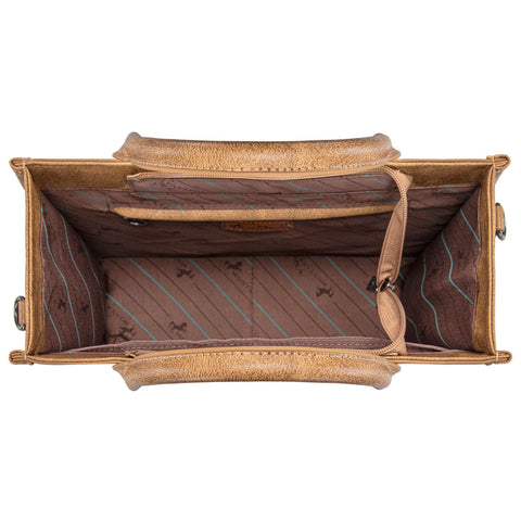 Montana West Longhorn Whipstitch Western Top Handle CC Pocket Tote Bag with Card Wallet Set Satchel Purse Vegan Leather Handbags Crossbody Bag for Women MW1124-H8120SWBR Montana West