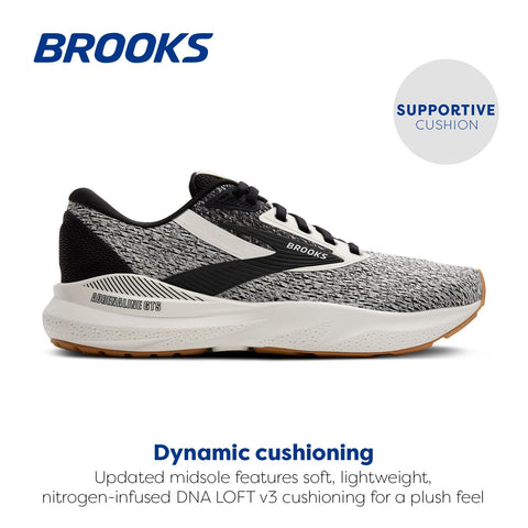 Brooks Women’s Adrenaline GTS 24 Supportive Running Shoe - Coconut/Black/Biscuit - 9 Medium