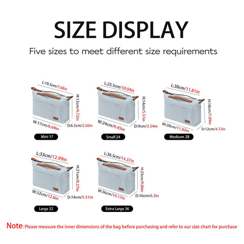 GIVLEFLY Silk fabric Handbag Organizers Tote bag Organizer handbag Organizer Storage bag （Blue,Medium 28