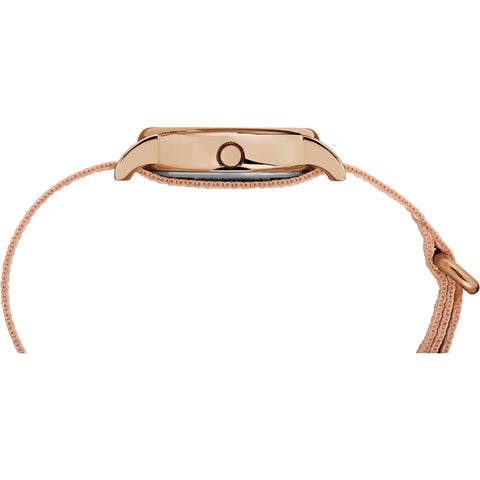 Timex Women's TW2R59900 Weekender 31mm Pink/Rose Gold-Tone Nylon Slip-Thru Strap Watch Timex