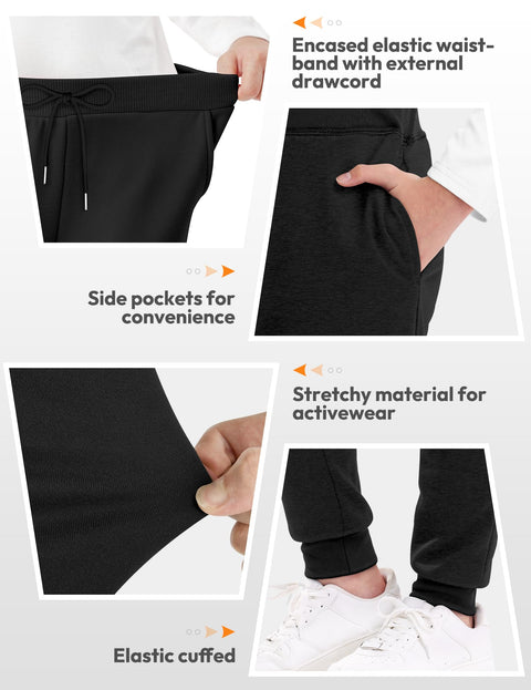 Guicizi Boys Joggers Sweatpants Black Grey Athletic Track Running Sports Pants with Pockets Drawstring 4T 5T Boys Clothes Kids Activewear