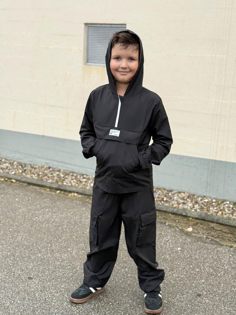 fioukiay Boys Half-Zipper Athletic Sweatsuits Clothing Set 9 Years Old 2-Piece Windsuit Long Sleeve Hoodie And Pants Outfit Fall Winter Black 9 Y
