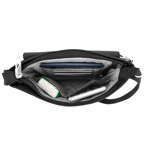 Travelon Anti-Theft Classic Mini Shoulder Bag, Black, One Size, 8.5 x 8.5 x 2 Travelon