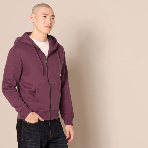 Amazon Essentials Men's Full-Zip Fleece Hoodie (Available in Big & Tall), Burgundy, Large