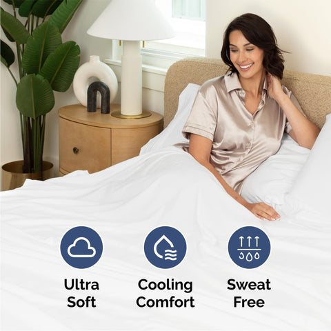 Queen Size 4 Piece Sheet Set - Comfy Breathable & Cooling Bed Sheets Set - Hotel Luxury Bedding for Women, Men, Kids & Teens - Deep Pockets, Easy Secure Fit, Soft and Wrinkle Free - Oeko-Tex - White CGK Unlimited