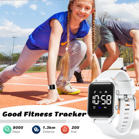 L LAVAREDO Waterproof Kids Digital Watches for Boys Girls,Sport Watch with Pedometer Stopwatch Vibration Alarm for Ages 5-13,No App Fitness Tracker Watch for Kids Teens Birthday