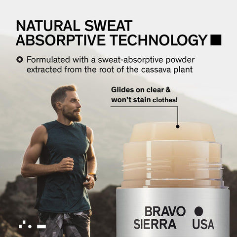 Aluminum-Free Deodorant for Men by Bravo Sierra, 1-Pack - Contains Natural Ingredients – Long Lasting All-Day Odor and Sweat Protection -Sandalwood and Fig, 3.2 oz - Paraben-Free, Vegan & Cruelty-Free