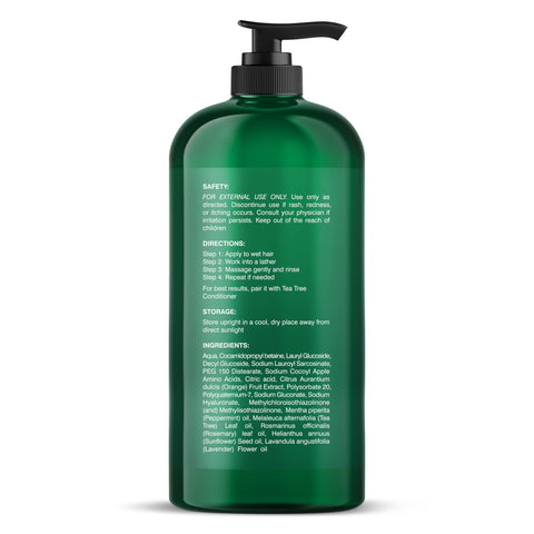 Botanic Hearth Tea Tree Shampoo, Vitamin C, Peppermint, Lavender And Rosemary Oil, Fights Dandruff And Dry Scalp, 16 Fl Oz