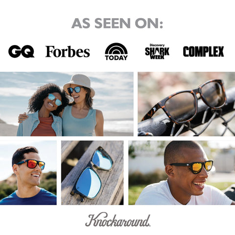 Knockaround Deja Views Polarized Sunglasses for Women - Impact Resistant Lenses & Full UV400 Protection, Matte Tortoise Shell/Rose Gold