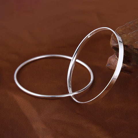 Merdia 990 Solid Sterling Silver Polished and Rough Twisted Bangle Bracelet for Women | Silver Bracelets for Women | 925 Sterling Silver Bracelets for Women | Jewelry Bracelets | Ladies Jewelry 2.36" Merdia