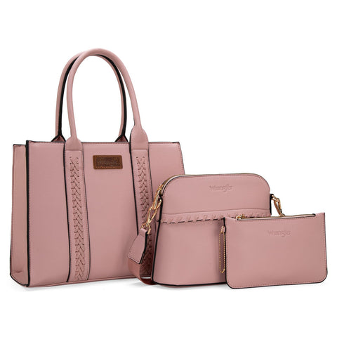 Wrangler 3Pcs Tote Bag for Women Crossbody Bag Set Purse Handbag with Strap WG3-8321PK Wrangler