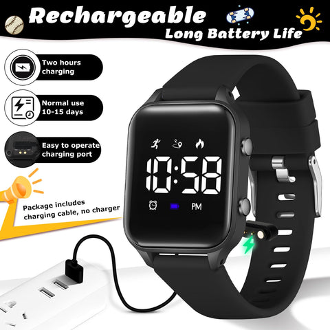 L LAVAREDO Waterproof Kids Digital Watches for Boys Girls,Sport Watch with Pedometer Stopwatch Vibration Alarm for Ages 5-13,No App Fitness Tracker Watch for Kids Teens Birthday
